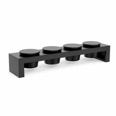 Topping Station Cozze ELEMENTS with 4 Containers - Black - 60 × 13 × 10 cm