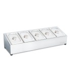 Topping Station Cozze with 5 Containers & Lids - White - 60 × 13.5 × 19.5 cm Topping Station Cozze with 5 Containers & Lids - White - 60 × 13.5 × 19.5 cm