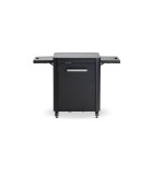 Table on Wheels Cozze with 1 Door & Foldable Side Tables - Black - 64 × 60 × 83 cm