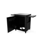 Table on Wheels Cozze with 1 Door & Foldable Side Tables - Black - 64 × 60 × 83 cm