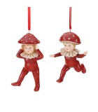 Ornament Mushroom Kid - Red - 12cm (2 assorted designs)