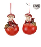 Ornament Mushroom Kid - Red - 11cm (2 assorted designs)