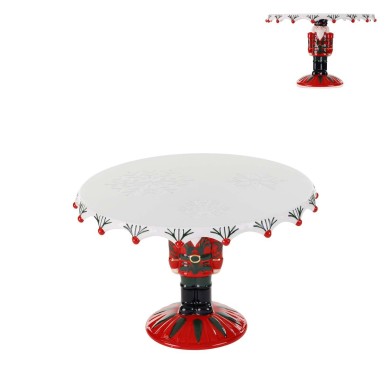 Cake Stand - Nutcracker - Red/Green - 27xH17,3cm Cake Stand - Nutcracker - Red/Green - 27xH17,3cm