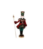 Nutcracker With Staff On Base - Burgundy/Green - 95,5Cm Nutcracker With Staff On Base - Burgundy/Green - 95,5Cm