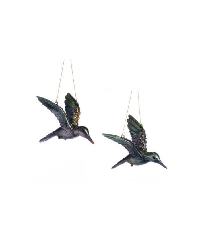 Sequin Flying Hummingbird Orn. (2 Ass) - Green/Purple - 13Cm Sequin Flying Hummingbird Orn. (2 Ass) - Green/Purple - 13Cm