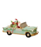 Decorative Santa with Car - Blue/Pink - 30,5cm (Battery Operated)