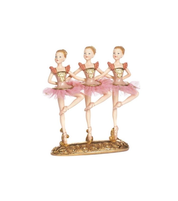 3 Dancing Ballerinas On Base - Pink/Gold - 20,5Cm 3 Dancing Ballerinas On Base - Pink/Gold - 20,5Cm