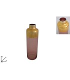 Vase Glass - Pink/Gold 40cm