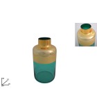 Vase Glass - Green/Gold 30cm