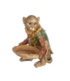 Seated Resin  Monkey W/Tray -Goldεν - 24.5X26.5 H30Cm