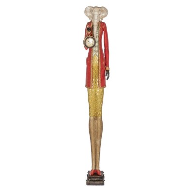 Tall Resin Elephant W/Clock - 26.5X21 H150Cm