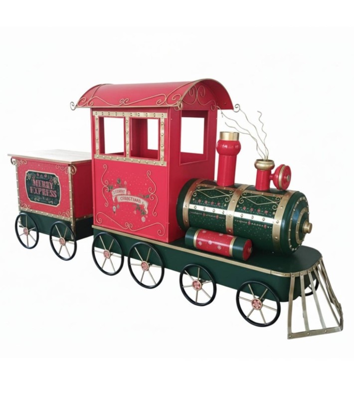 Metal Train - Red/Green - 280X75 H135Cm Metal Train - Red/Green - 280X75 H135Cm