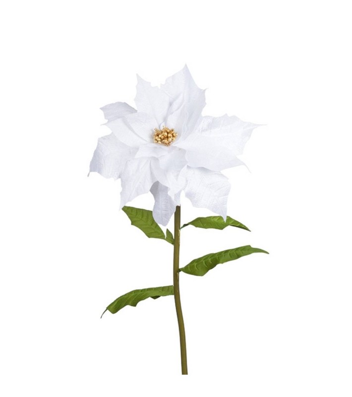 Poinsettia Flower W/Gold Pistil -White - 55X135Cm Poinsettia Flower W/Gold Pistil -White - 55X135Cm