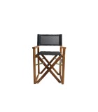Director Chair Outdoor Living Natural Solid Teak Wood Black Fabric Chairs