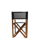 Director Chair Outdoor Living Natural Solid Teak Wood Black Fabric Chairs