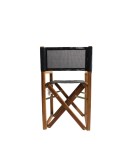Director Chair Outdoor Living Natural Solid Teak Wood Black Fabric Chairs