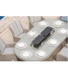 Outdoor Dining Table Set - Hamilton - with fire pit system Table & 8 armchairs Set tables and chairs