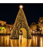 Giant Christmas Tree With Star-Door-Balls( Silver/Gold Balls -8/10cm) - W.White Led -12M Giant Christmas Tree With Star-Door-Balls( Silver/Gold Balls -8/10cm) - W.White Led -12M