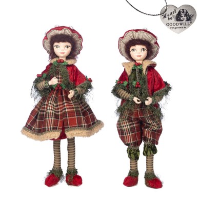 Decorative Doll - Mush Boy Gril - Green/Red - 47cm (2 assorted designs) Decorative Doll - Mush Boy Gril - Green/Red - 47cm (2 assorted designs)