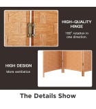 Paravent Room Divider - Brown - Wood, Bamboo (3 partition) 180x200cm