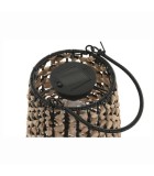 SOLAR LAMP SET 4 FIBER METAL - NATURAL - 24X24X44CM