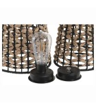SOLAR LAMP SET 4 FIBER METAL - NATURAL - 24X24X44CM
