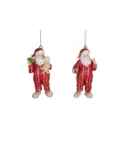 Bedtime Santa In Pyjamas Orn. (2 Ass) - Red/White - 10Cm Bedtime Santa In Pyjamas Orn. (2 Ass) - Red/White - 10Cm