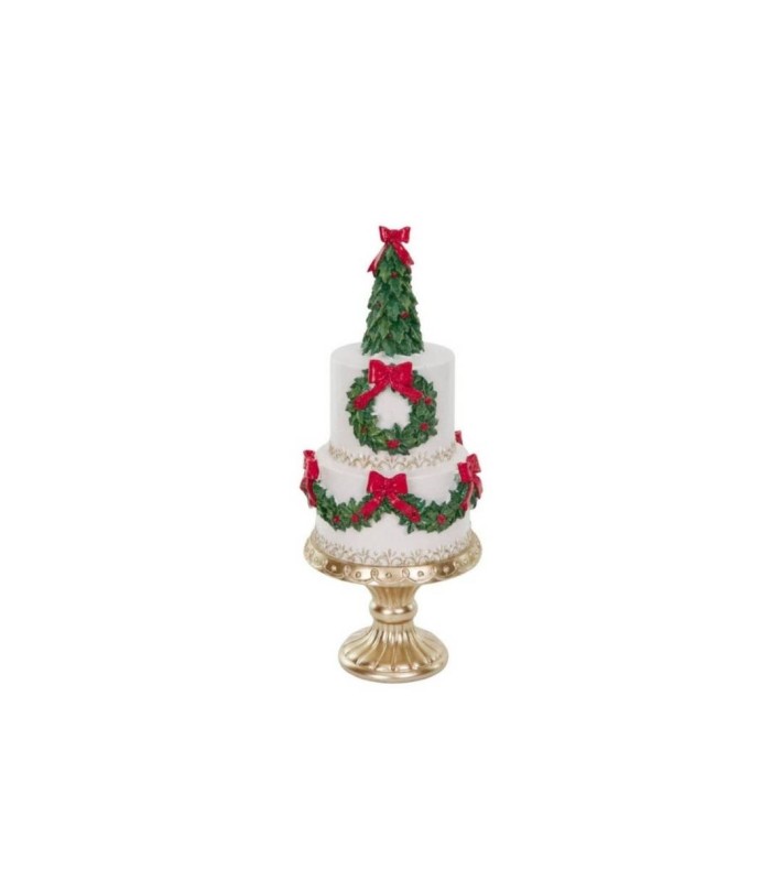 Christmas Tier Cake On Stand Dec. - White/Red/Green/Gold - 41,5Cm Christmas Tier Cake On Stand Dec. - White/Red/Green/Gold - 41,5Cm