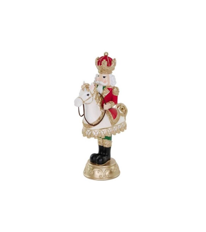 Nutcracker With Toy Horse Decoration - Cream/Red/Gold - 30,5Cm Nutcracker With Toy Horse Decoration - Cream/Red/Gold - 30,5Cm