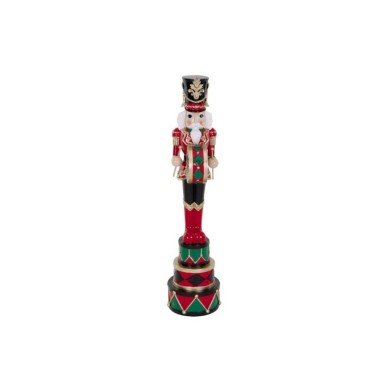 Nutcracker With Drums Decoration - Red/Black/Green - 45,5Cm