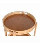WAITRESS TROLLEY 3 SHELVES WITH WHEELS - NATURAL - 44X44X90CM