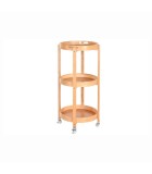 WAITRESS TROLLEY 3 SHELVES WITH WHEELS - NATURAL - 44X44X90CM