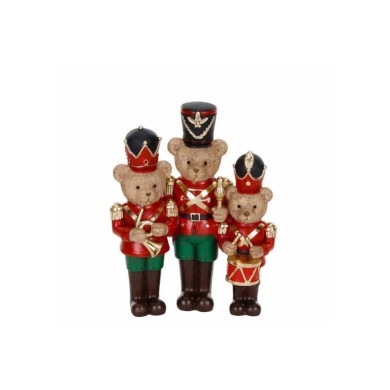 Musical 3 Nutcracker Bears Dec. - Red/Green/Black - 16,5Cm