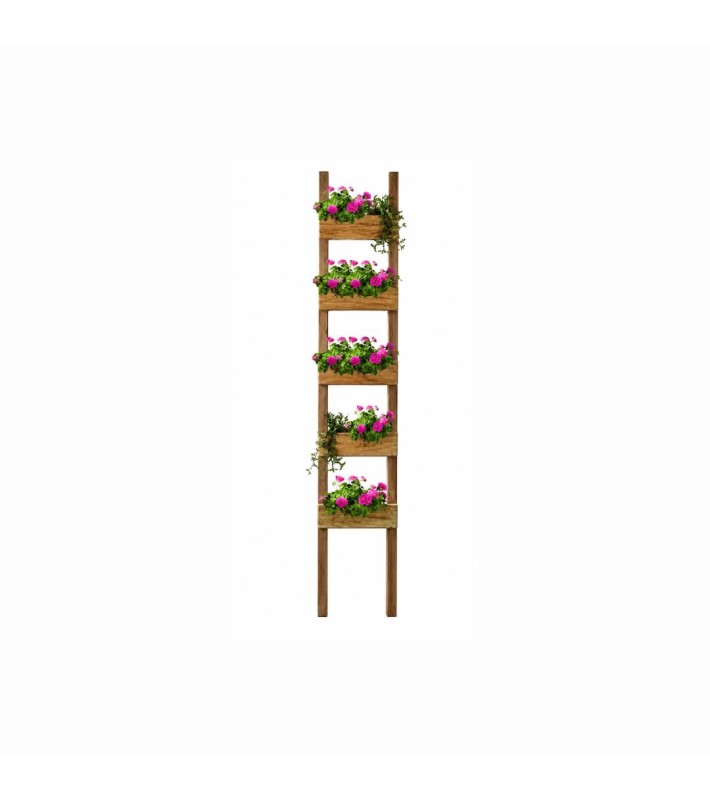 Decorative ladder planter CHELSEY - natural wood - 35x10x170cm Decorative ladder planter CHELSEY - natural wood - 35x10x170cm