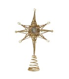 Ornament Tree Top Star - Jewel - Gold - 34cm