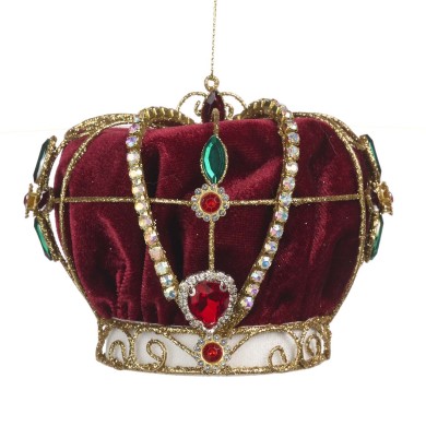 Ornament Crown - Jewel - Burgundy/Gold - 11,5cm