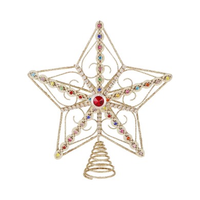 Ornament Tree top Star - Jewel - Gold - 22cm