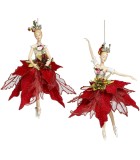Ornament Ballerina - Flower - Red - 23cm (2 assorted designs)