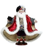 Decorative Santa - Diamonds - Burgundy/Blue Decorative Santa - Diamonds - Burgundy/Blue