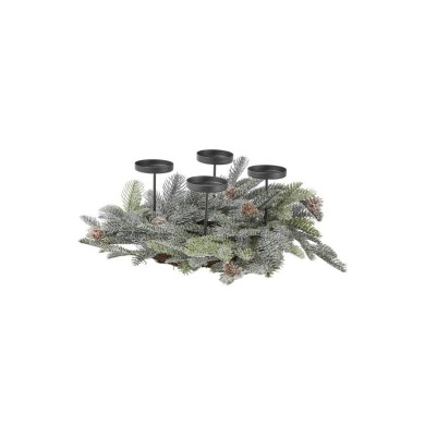 Christmas Tealight Holder Centerpiece - Sherwood Pine - Frosted Green - Ø42Cm Christmas Tealight Holder Centerpiece - Sherwood Pine - Frosted Green - Ø42Cm