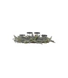 Christmas Tealight Holder Centerpiece - Sherwood Pine - Frosted Green - 75X30Cm Christmas Tealight Holder Centerpiece - Sherwood Pine - Frosted Green - 75X30Cm