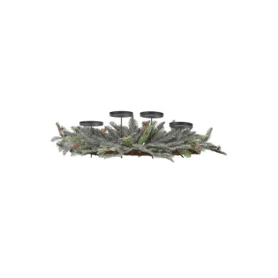 Christmas Tealight Holder Centerpiece - Sherwood Pine - Frosted Green - 75X30Cm Christmas Tealight Holder Centerpiece - Sherwood Pine - Frosted Green - 75X30Cm