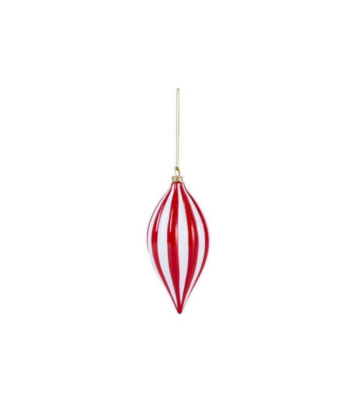 Christmas Ornament Drop - Red & White - 16.5Cm Christmas Ornament Drop - Red & White - 16.5Cm