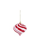 Christmas Ornament Drop - Red & White - 11Cm Christmas Ornament Drop - Red & White - 11Cm