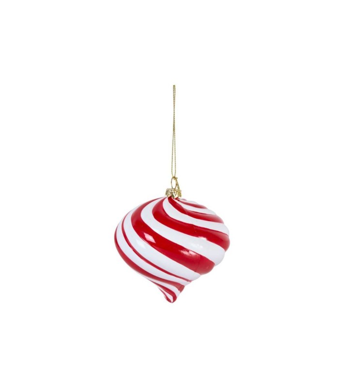 Christmas Ornament Drop - Red & White - 11Cm Christmas Ornament Drop - Red & White - 11Cm