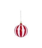 Christmas Tree Ornament Bauble - Red & White - 11.5Cm Christmas Tree Ornament Bauble - Red & White - 11.5Cm
