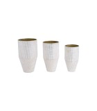 Metal Vase Set 3Pcs - White - 43.5X43.5X76Cm Metal Vase Set 3Pcs - White - 43.5X43.5X76Cm