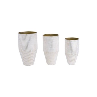 Metal Vase Set 3Pcs - White - 43.5X43.5X76Cm Metal Vase Set 3Pcs - White - 43.5X43.5X76Cm