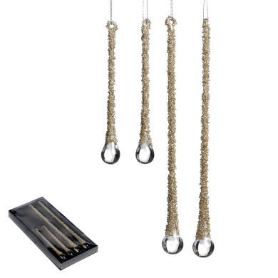 Ornement Drop Set - Champagne - H15/25cm (4 pcs) Ornement Drop Set - Champagne - H15/25cm (4 pcs)