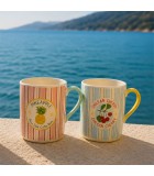 Mug Porcelain Fruit 400Ml 4 Mod. - 12X8,5X9,6Cm Mug Porcelain Fruit 400Ml 4 Mod. - 12X8,5X9,6Cm